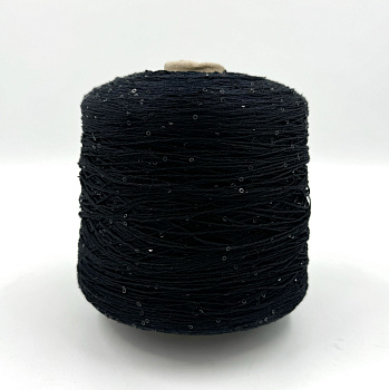 Пряжа Cotton Paillettes, D&C Yarns, хлопок, цвет черный